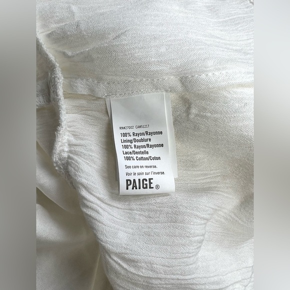 PAIGE White ODELISE raised dot ruffle hem mini dress size‎ S. - Picture 14 of 15